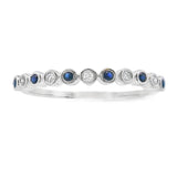Sapphire Diamond stackable band set 14KT White Gold
