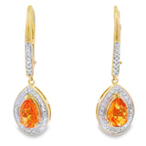 .88ct Amethyst Diamond Dangle Earrings 10KT Yellow Gold