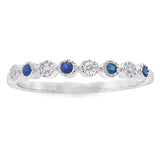 Sapphire Diamond stackable band set 14KT White Gold