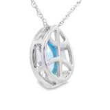 Blue Topaz Diamond Fashion Pendants 10KT White Gold