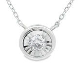 Natural .25ct Lab Grown Diamond Pendant Sterling Silver
