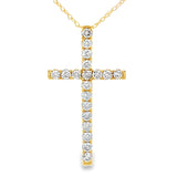 .50ct Diamond Cross Religious Pendant 14KT Yellow Gold