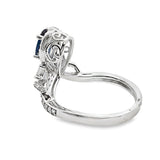 Natural 1.48ct Sapphire Diamond Ring 10KT White Gold