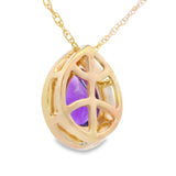 Amethyst Diamond Fashion Pendants 10KT Yellow Gold