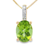 Peridot Diamond Fashion Pendants 10KT Yellow Gold