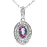 Mystic Fire Topaz Fashion Pendants 10KT White Gold