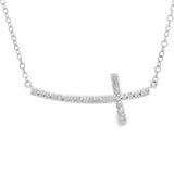 .26ct Diamond Cross Religious Pendant Sterling Silver
