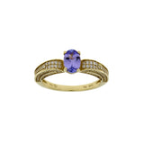1.45ct Tanzanite Diamond Eng Only 14KT Yellow Gold