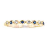 Sapphire Diamond stackable band set 14KT Yellow Gold