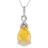 1.94ct Opal Diamond Fashion Pendants 14KT Yellow Gold