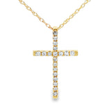 .11ct Diamond Cross Religious Pendant 14KT Yellow Gold