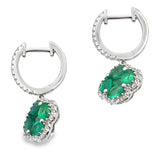 1.93ct Emerald Zircon Dangle Earrings Sterling Silver