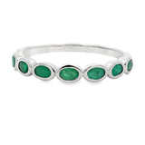 .74ct Emerald Fashion band rings 14KT White Gold