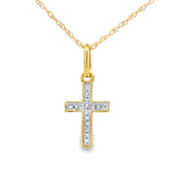 .04ct Diamond Cross Religious Pendant 10KT Yellow Gold