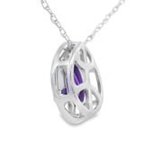 .37ct Amethyst Diamond Fashion Pendants 10KT White Gold