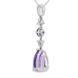 Amethyst Diamond Fashion Pendants 10KT White Gold