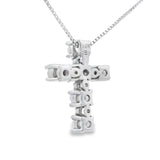 Opal Diamond Cross Religious Pendant 10KT White Gold