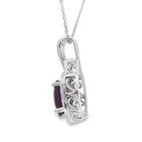 1.61ct Garnet Diamond Fashion Pendants 14KT White Gold