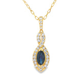Sapphire Diamond Fashion Pendants 10KT Yellow Gold