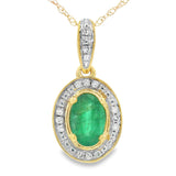 .46ct Emerald Diamond Fashion Pendants 10KT Yellow Gold