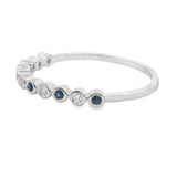 Sapphire Diamond stackable band set 14KT White Gold