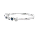 Sapphire Diamond stackable band set 14KT White Gold