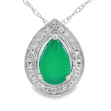 Chalcedony Diamond Fashion Pendants 10KT White Gold