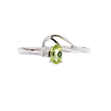 .02ct Peridot Diamond Ring 10KT White Gold