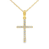 .11ct Diamond Cross Religious Pendant 14KT Yellow Gold