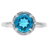 1.35ct London Blue Topaz Diamond Ring 10KT White Gold