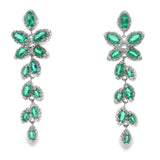 2.02ct Emerald Zircon Dangle Earrings Sterling Silver