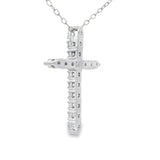 Genuine .65ct Cross Religious Pendant Sterling Silver