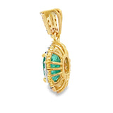 Emerald Diamond Fashion Pendants 14KT Yellow Gold