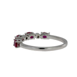 1.08ct Ruby Diamond Fashion band rings 14KT White Gold