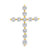 Natural .83ct Cross Religious Pendant 14KT Yellow Gold