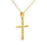 .11ct Diamond Cross Religious Pendant 14KT Yellow Gold