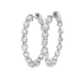 3.10ct Lab Grown Diamond Hoop Earrings Sterling Silver