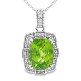 2.03ct Peridot Diamond Fashion Pendants 10KT White Gold