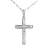 .07ct Diamond Cross Religious Pendant 10KT White Gold