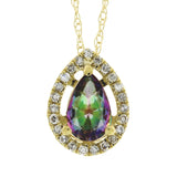 Treated Topaz Diamond Fashion Pendants 14KT Yellow Gold