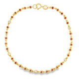 .95ct Ruby Diamond Bracelet 14KT Yellow Gold