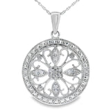Natural .25ct Diamond Fashion Pendants Sterling Silver
