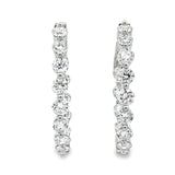 3.10ct Lab Grown Diamond Hoop Earrings Sterling Silver