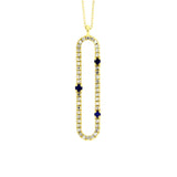 Diamond Sapphire Fashion Pendants 14KT Yellow Gold