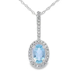 Aquamarine Diamond Fashion Pendants 10KT White Gold