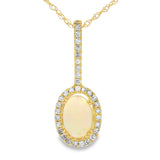 .10ct Opal Diamond Fashion Pendants 10KT Yellow Gold