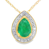 .41ct Emerald Diamond Fashion Pendants 10KT Yellow Gold