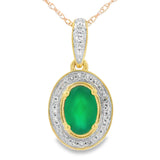 Chalcedony Diamond Fashion Pendants 10KT Yellow Gold