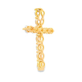 Natural .83ct Cross Religious Pendant 14KT Yellow Gold