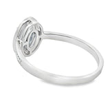 Natural .40ct Aquamarine Diamond Ring 10KT White Gold
